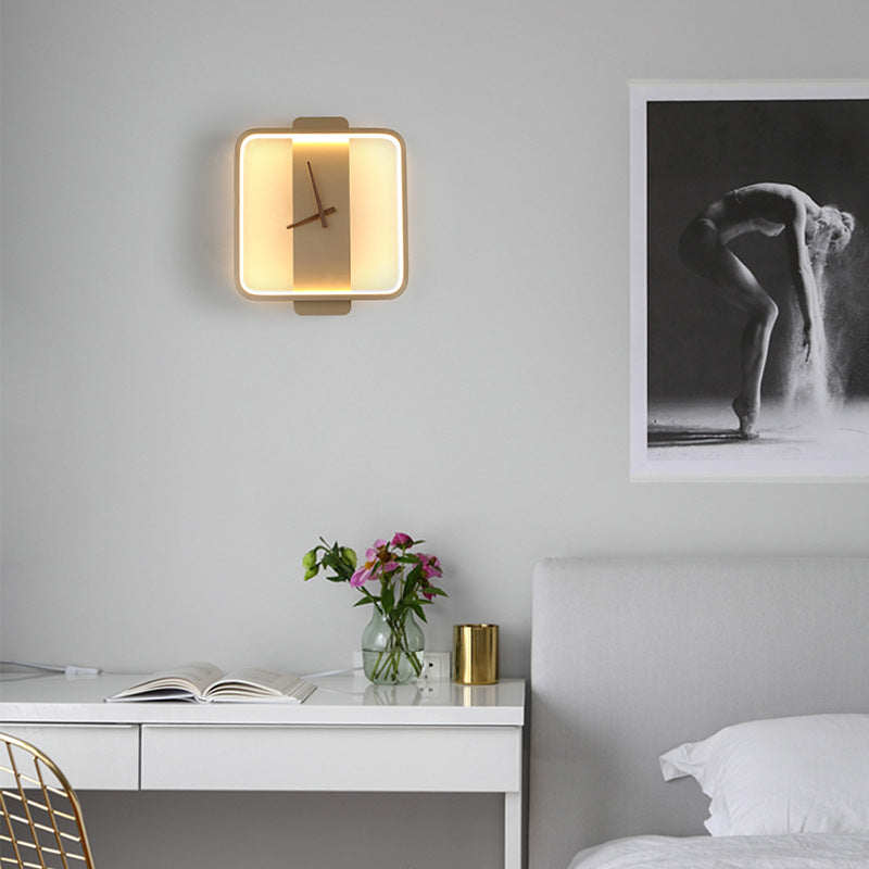 Nordic Wall Lamp Bedroom Bedside Lamp Clock Modeling Lamp