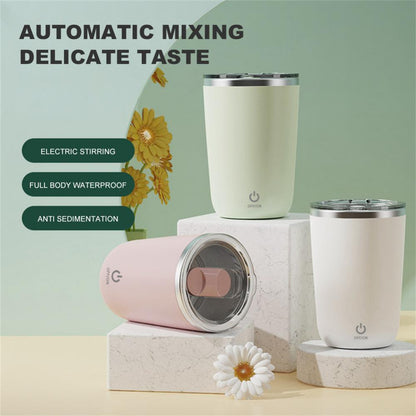 350ml Automatic Self Stirring Mug Coffee Milk Juice Mixing Cup Electric Stainless Steel Lazy Rotating Mug Magnetic Stirring Cup Kitchen Gadgets