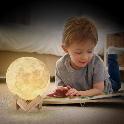 LED Night Lights Moon Lamp 3D Print Moonlight Timeable Dimmable Rechargeable Bedside Table Desk Lamp Children's Leds Night Light