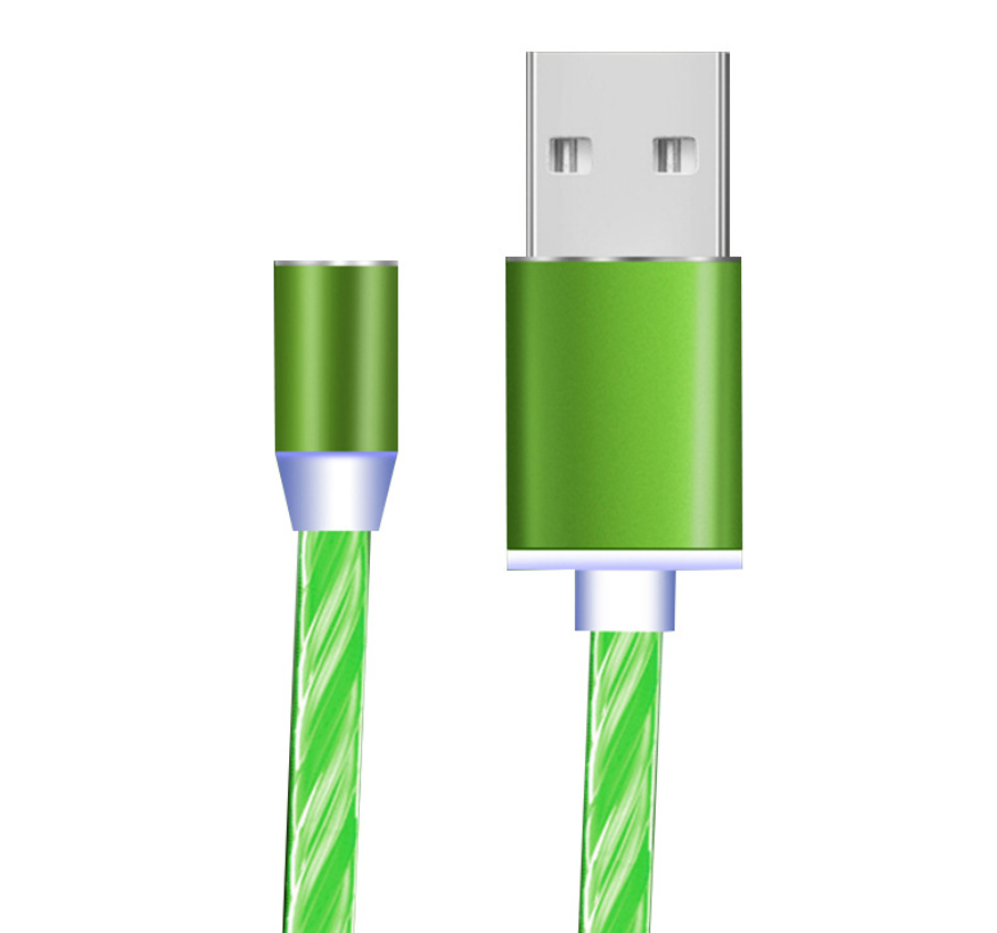 Compatible with Apple, Flowing Ligh Magnetic Streamer Data Line Cable for Iphone Android Typec