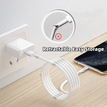 New Magic Rope Magnetic Absorption Data Cable TPE Magnetic Fast Charging Cable For Type-c Retractable Easy Storage