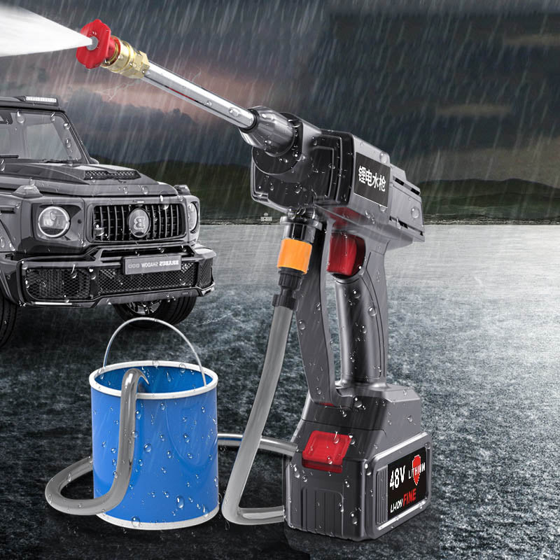 High Pressure Car Washing Machine Wireless Lithium Battery Portable Electric Household Rechargeable Water Gun