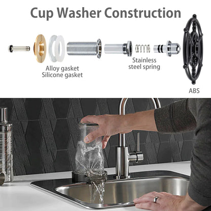 High Pressure Faucet Glass Rinser for Kitchen Sink Automatic Glass Cup Washer Beer Coffee Milk Tea Cup Cleaner Bar Accessories