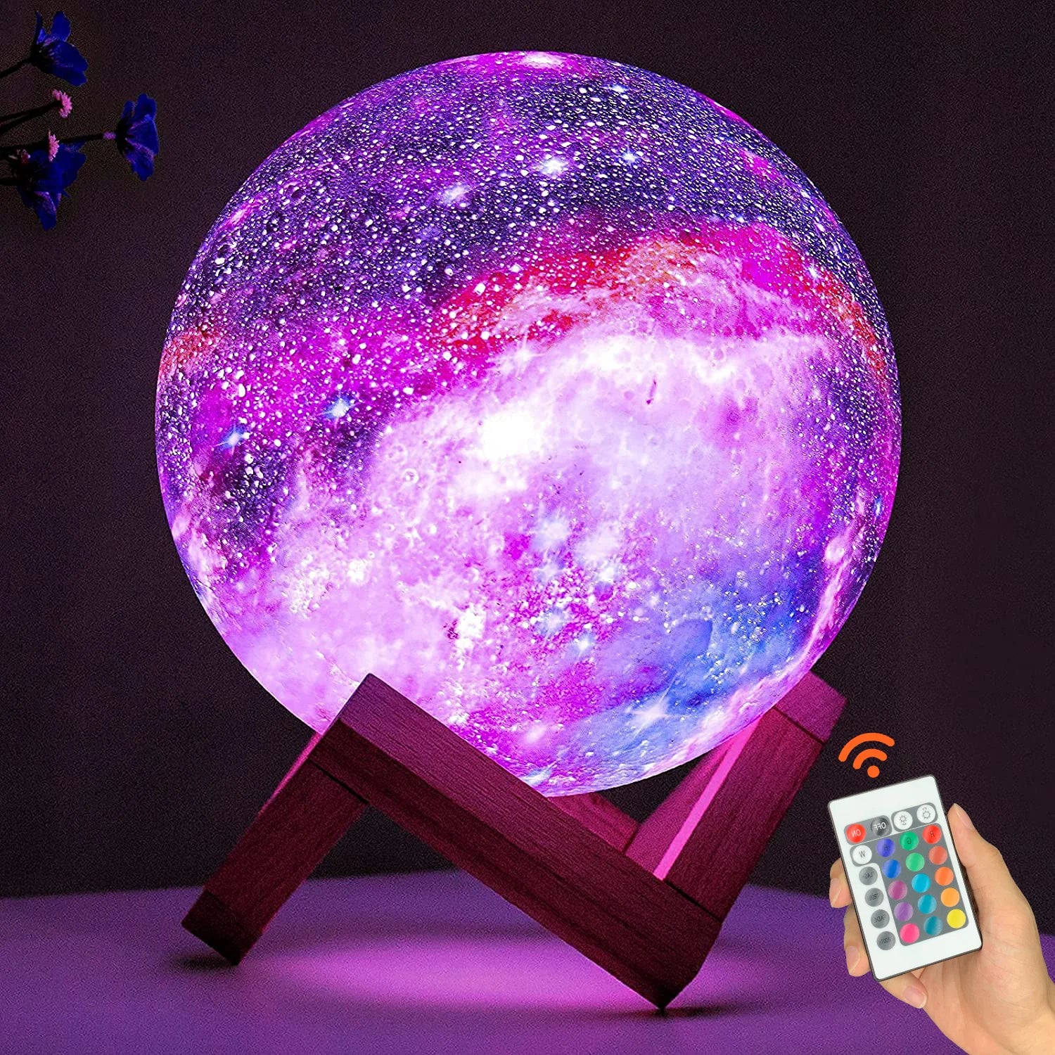 Moon Lamp Kids Night Light Galaxy Lamp 16 Colors LED 3D Star Moon Light Change Touch and Remote Control Galaxy Light for Gifts